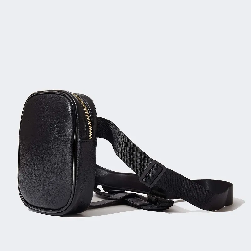 Custom Rounded PU Leather Thigh Waist Bag with Zip-Around Pouch