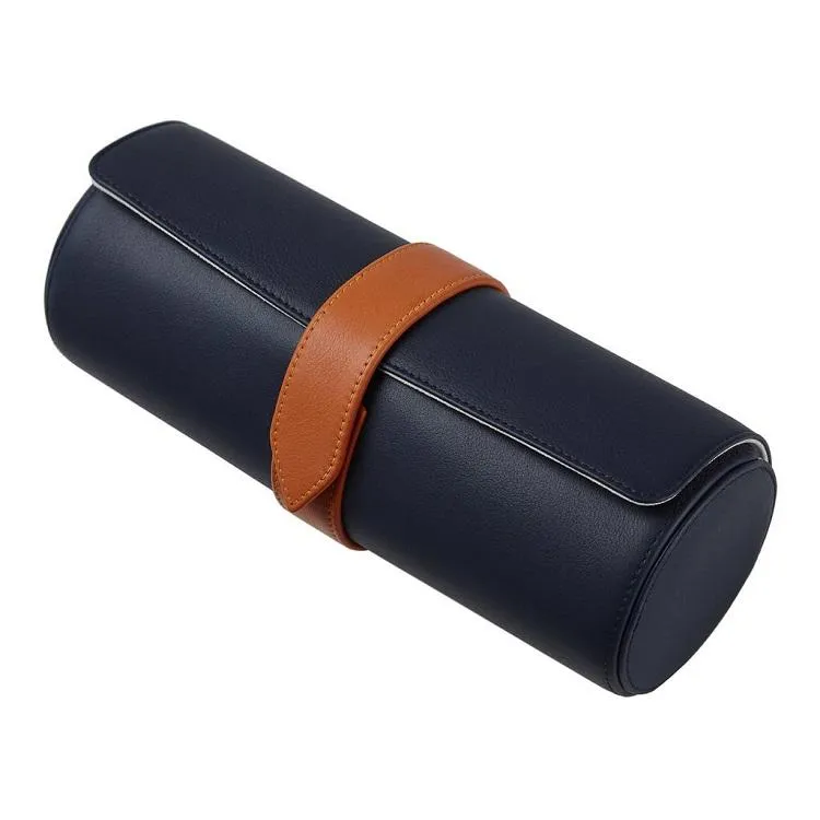 Custom PU Leather Travel Watch Roll Case with Removable Cushions