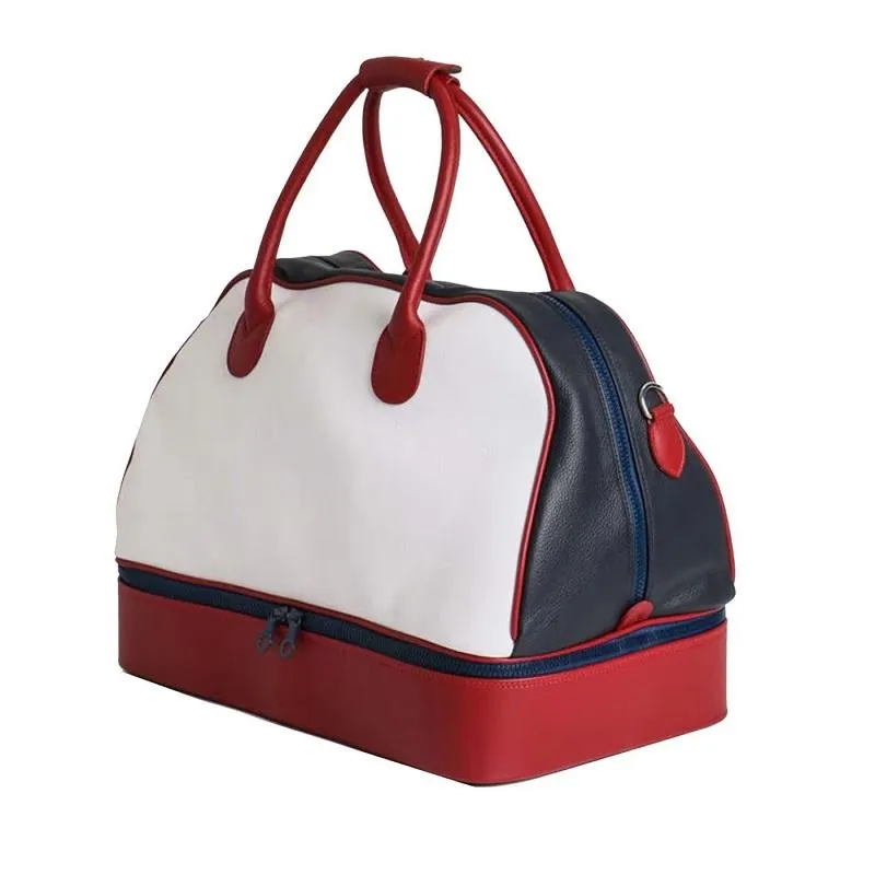 Custom PU Leather Weekender Duffel Bag with Separate Bottom Compartment