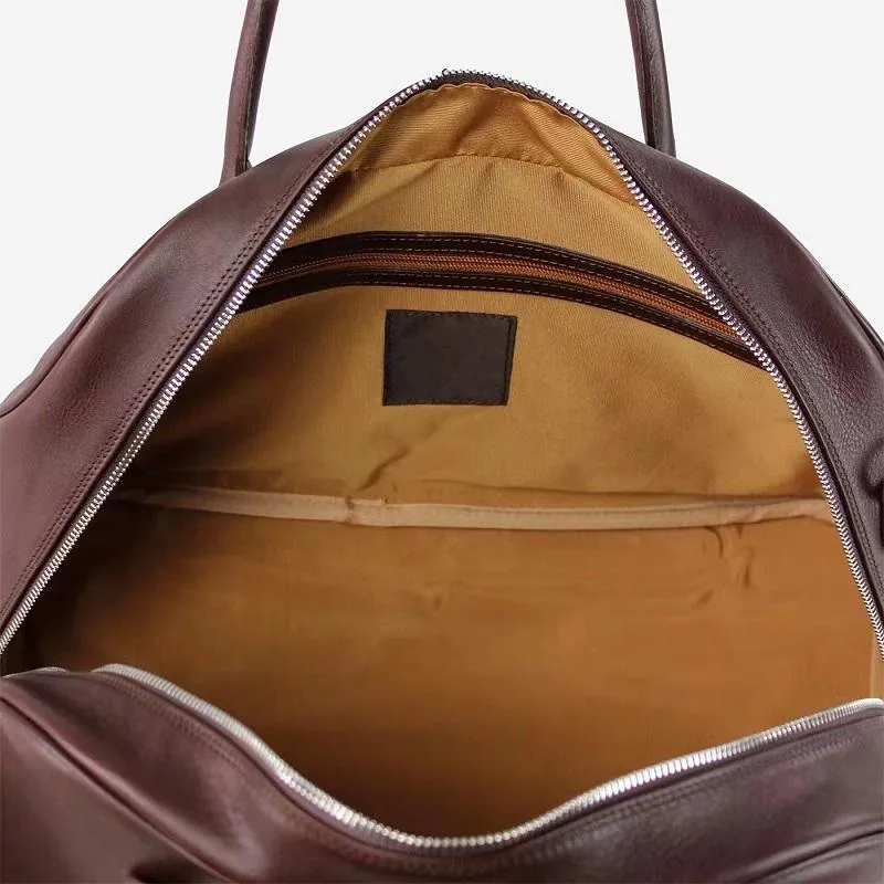 Custom PU Leather Weekender Duffel Bag with Separate Bottom Compartment