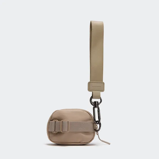 Nylon Mini Zipper Coin Pouch with Detachable Wrist Strap and Key Clip