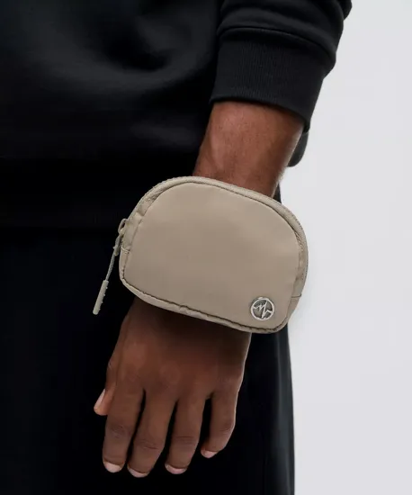 Nylon Mini Zipper Coin Pouch with Detachable Wrist Strap and Key Clip