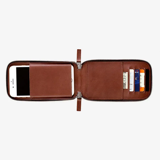 Custom PU Leather Zip Around Phone Wallet with Card Slots