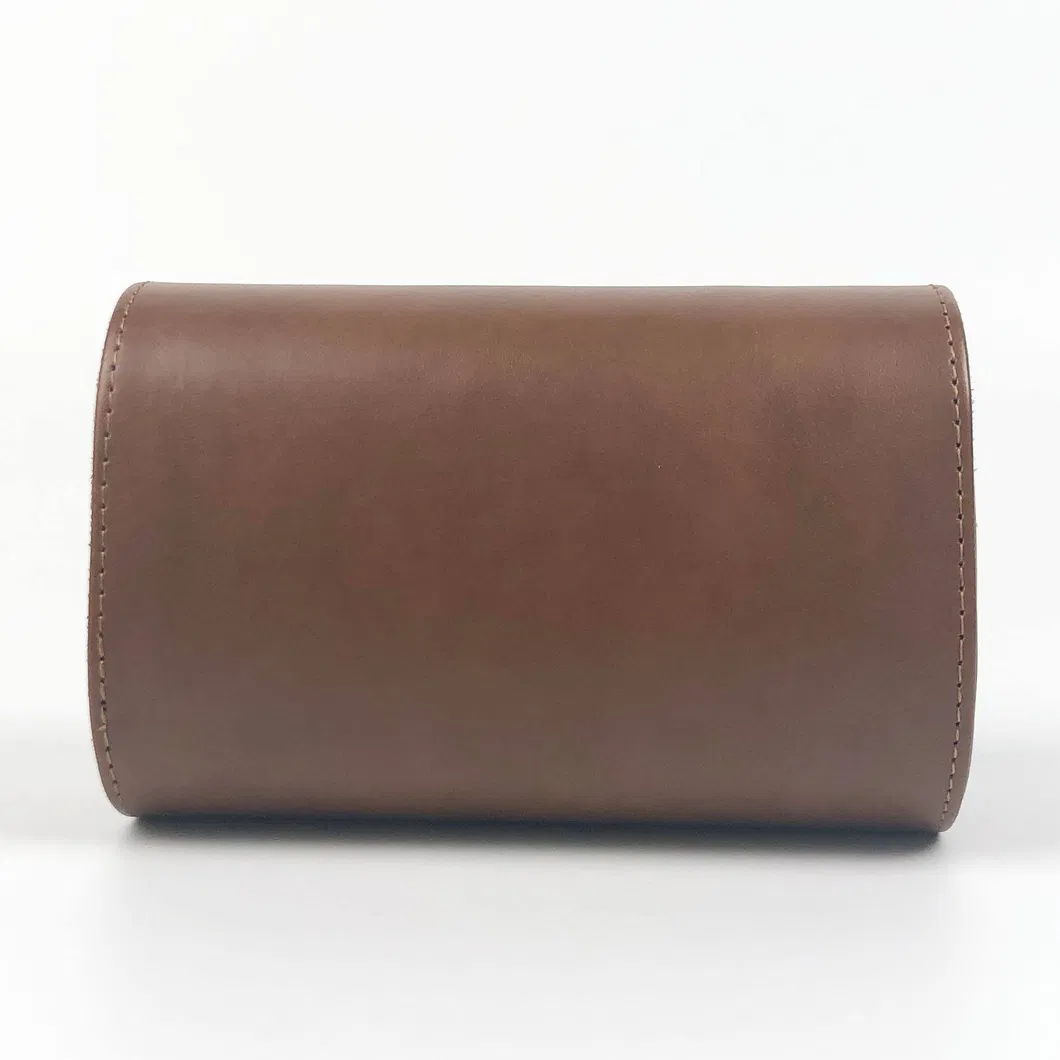 Custom PU Leather Two-Watch Travel Roll with Snap Closure