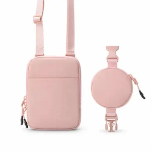 Custom Polyester Crossbody Waist Bag with Removable Round Pouch and Adjustable Strap