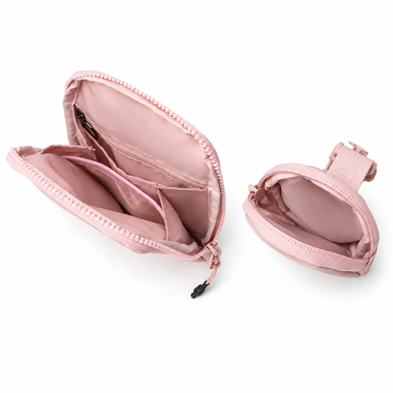 Custom Polyester Crossbody Waist Bag with Removable Round Pouch and Adjustable Strap