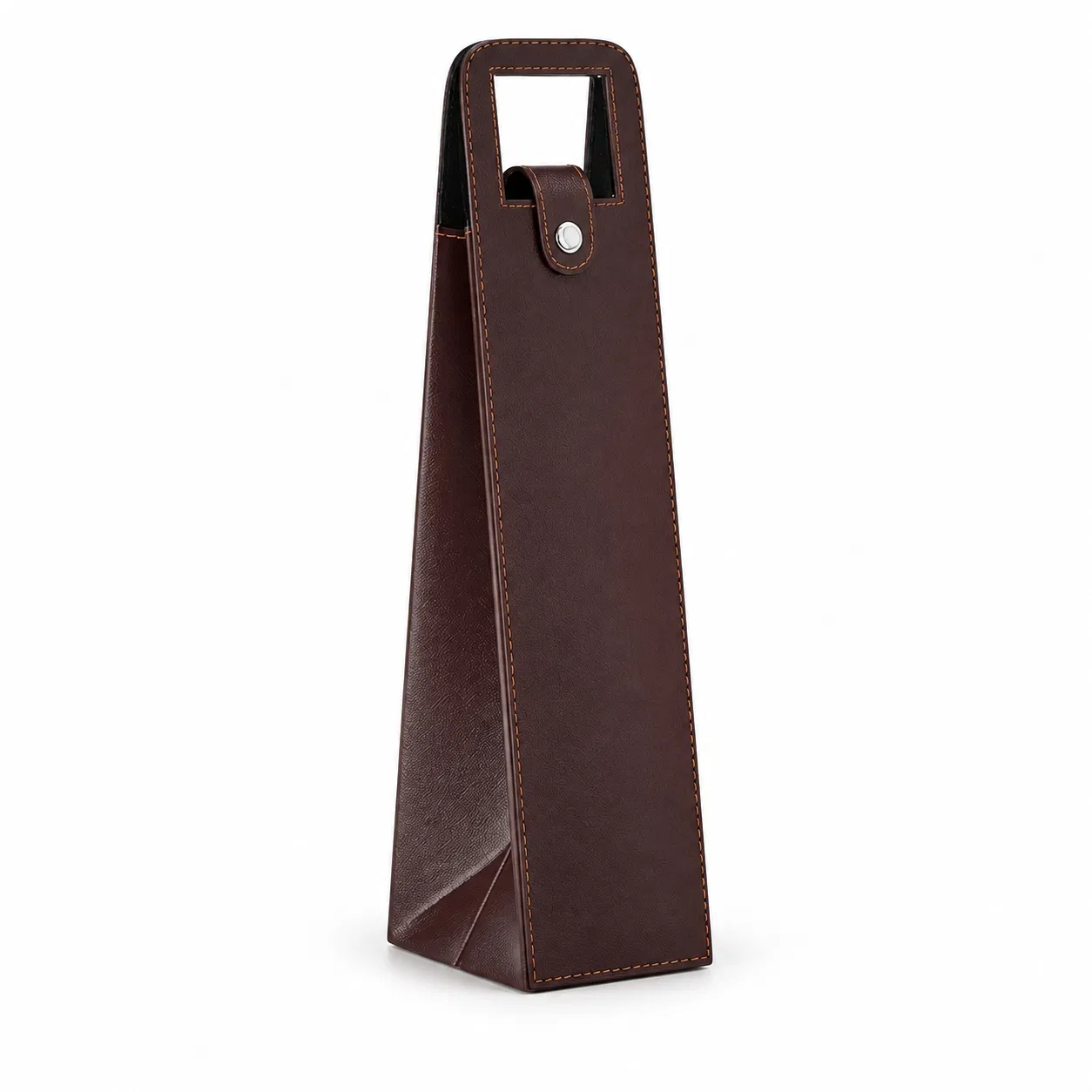 Custom Single Bottle Wine Gift Bag with Handle and Snap Closure