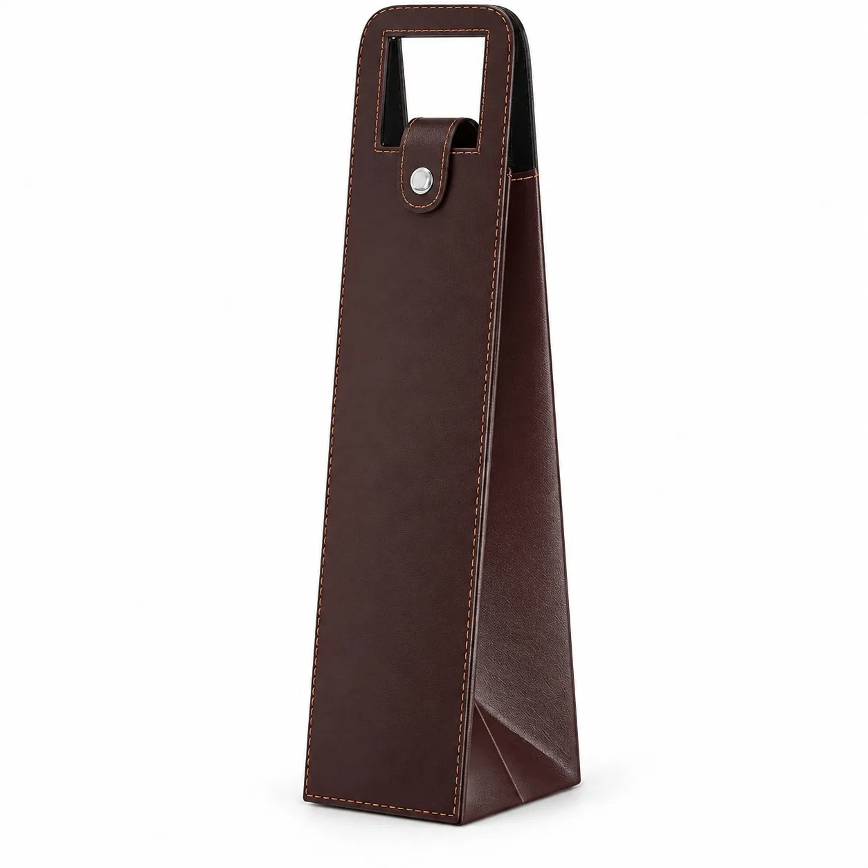 Custom Single Bottle Wine Gift Bag with Handle and Snap Closure