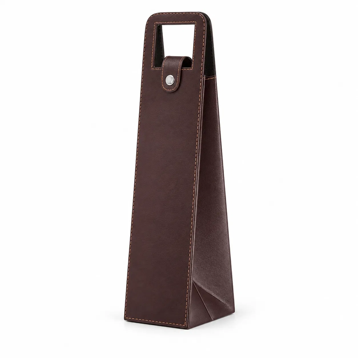 Custom Single Bottle Wine Gift Bag with Handle and Snap Closure