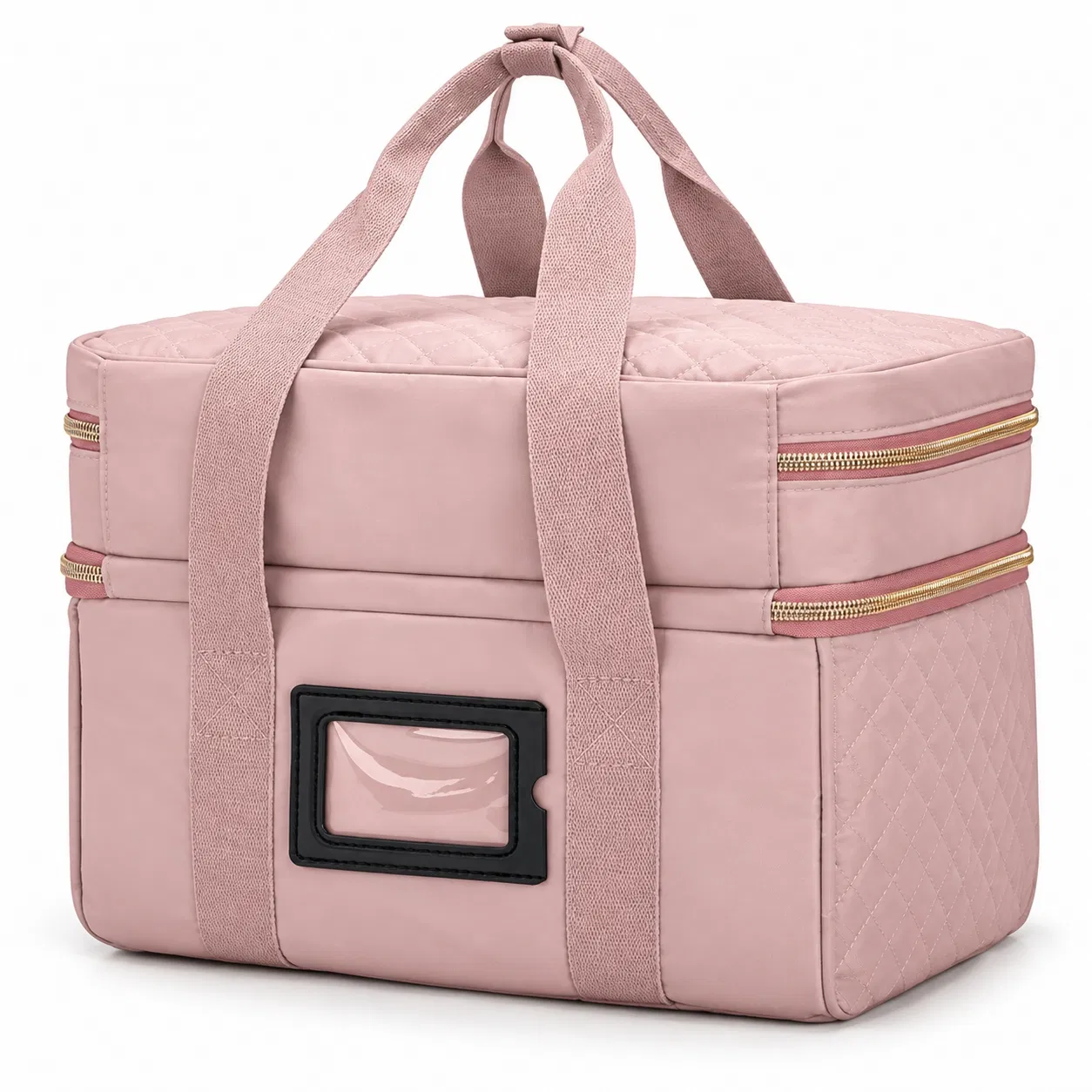 Custom Quilted Sewing Storage Bag with Double Layers and Removable Dividers