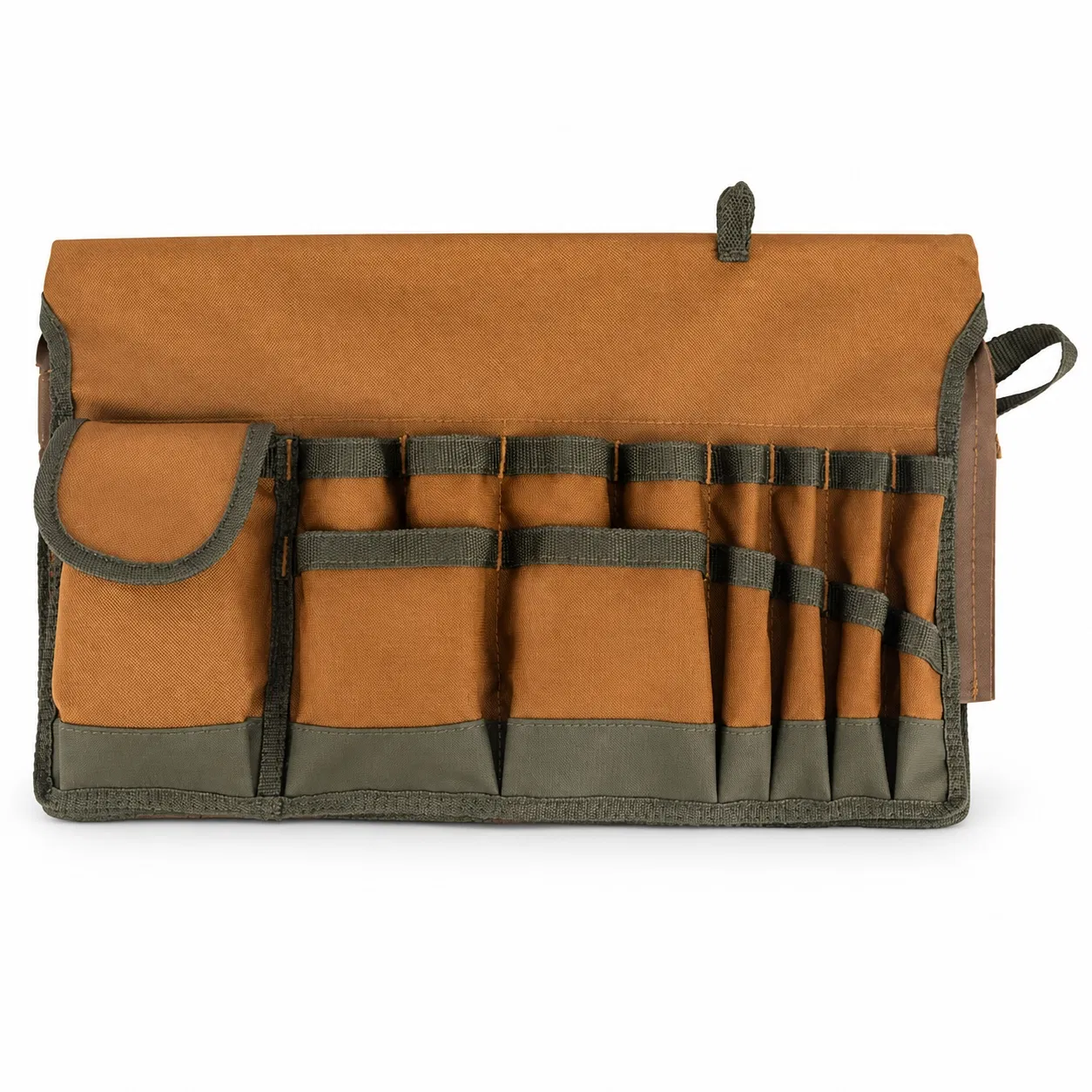 Custom Polyester Bucket Tool Organizer Bag with Multiple Pockets and Metal Clip