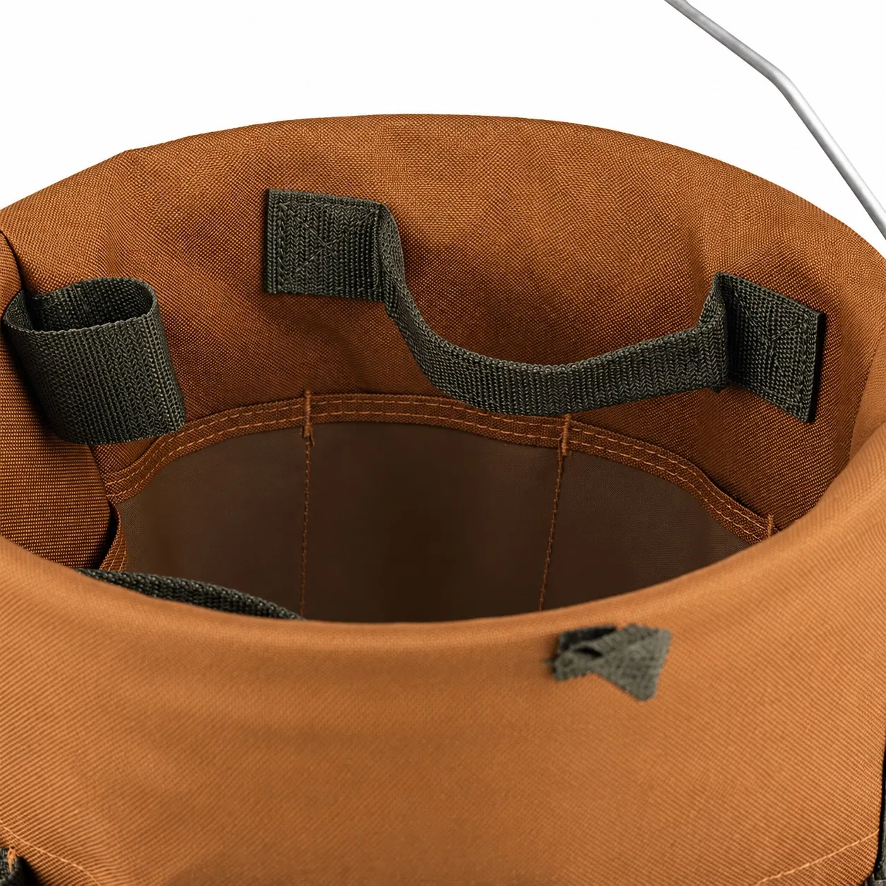 Custom Polyester Bucket Tool Organizer Bag with Multiple Pockets and Metal Clip