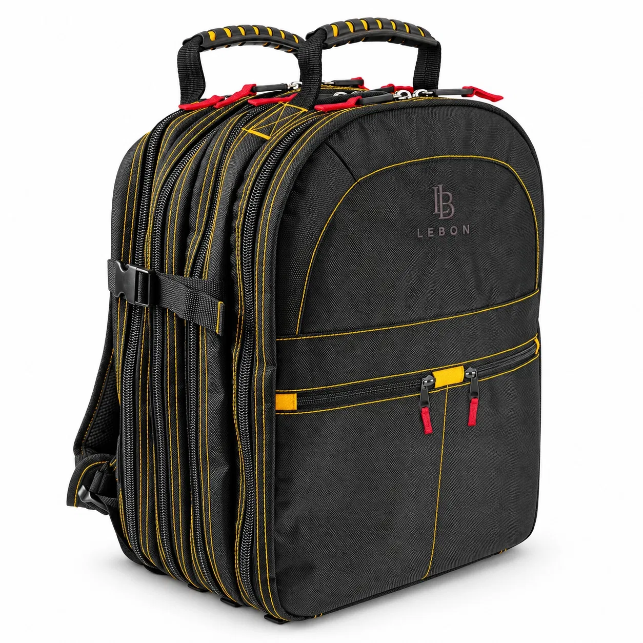 Custom Polyester Tool Backpack with Multiple Organizer Panels and Padded Shoulder Straps