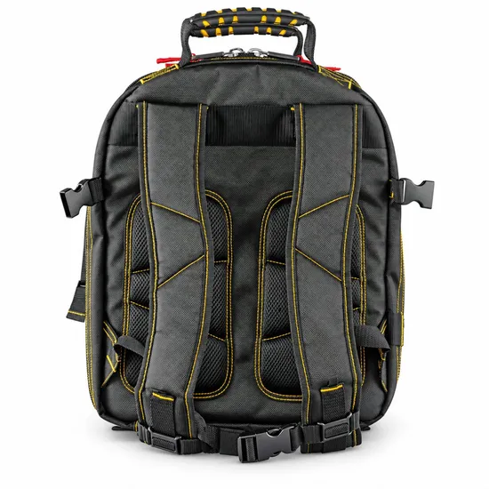 Custom Polyester Tool Backpack with Multiple Organizer Panels and Padded Shoulder Straps