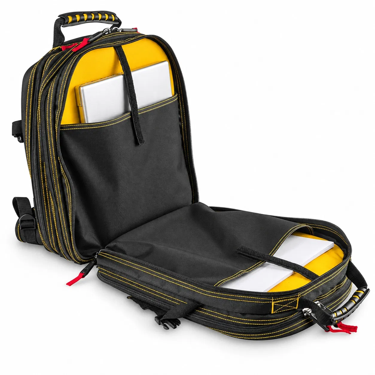 Custom Polyester Tool Backpack with Multiple Organizer Panels and Padded Shoulder Straps