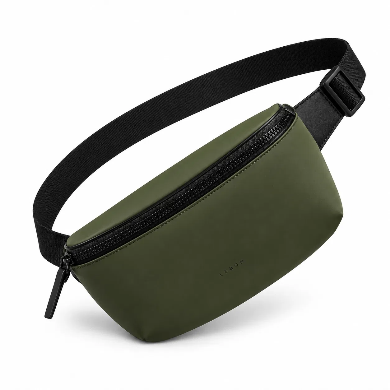 Custom Unisex Zipper Waist Bag with Adjustable Belt and Interior Key Clip