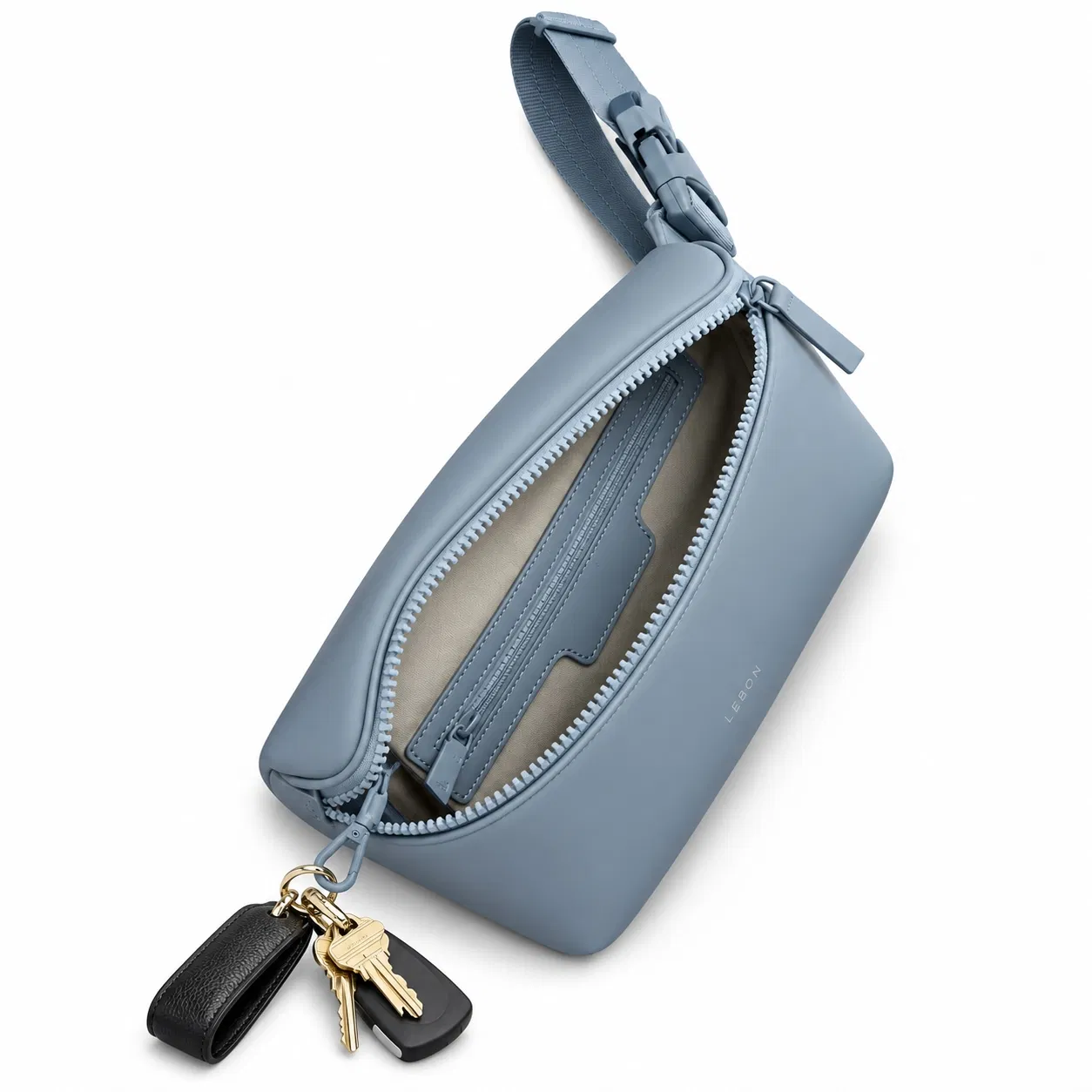 Custom Unisex Zipper Waist Bag with Adjustable Belt and Interior Key Clip