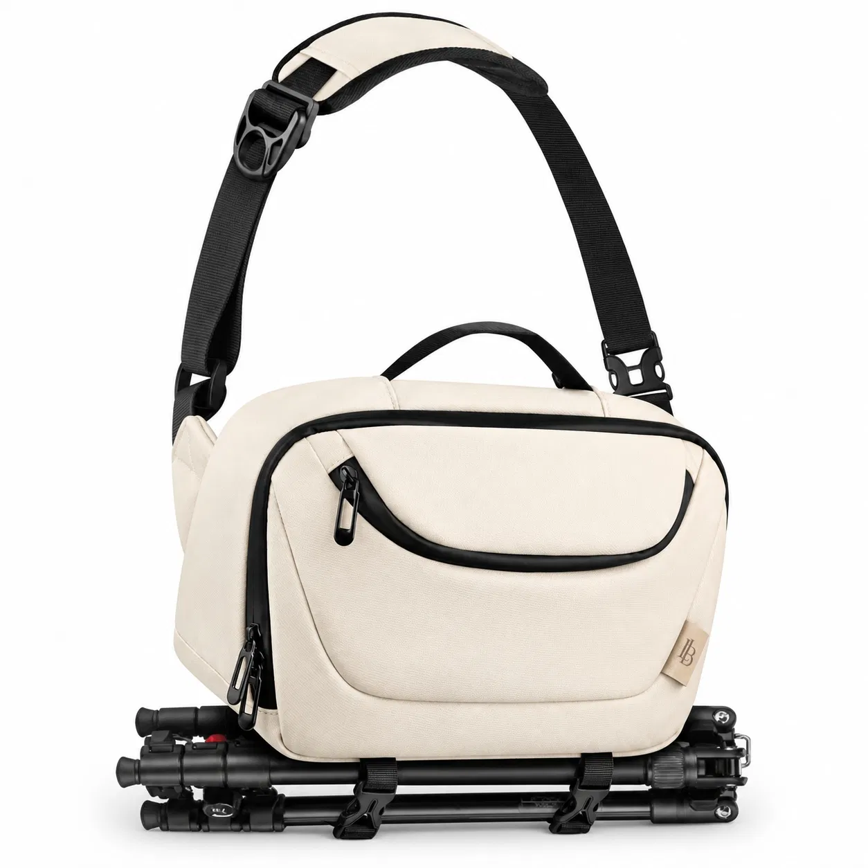 Custom Polyester Camera Shoulder Bag with Padded Dividers and Tripod Straps
