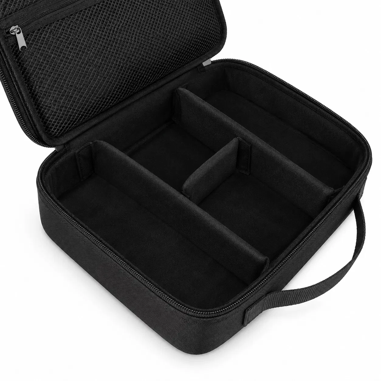 Custom Polyester Double Layer Electronics Cable Organizer Bag with Dividers