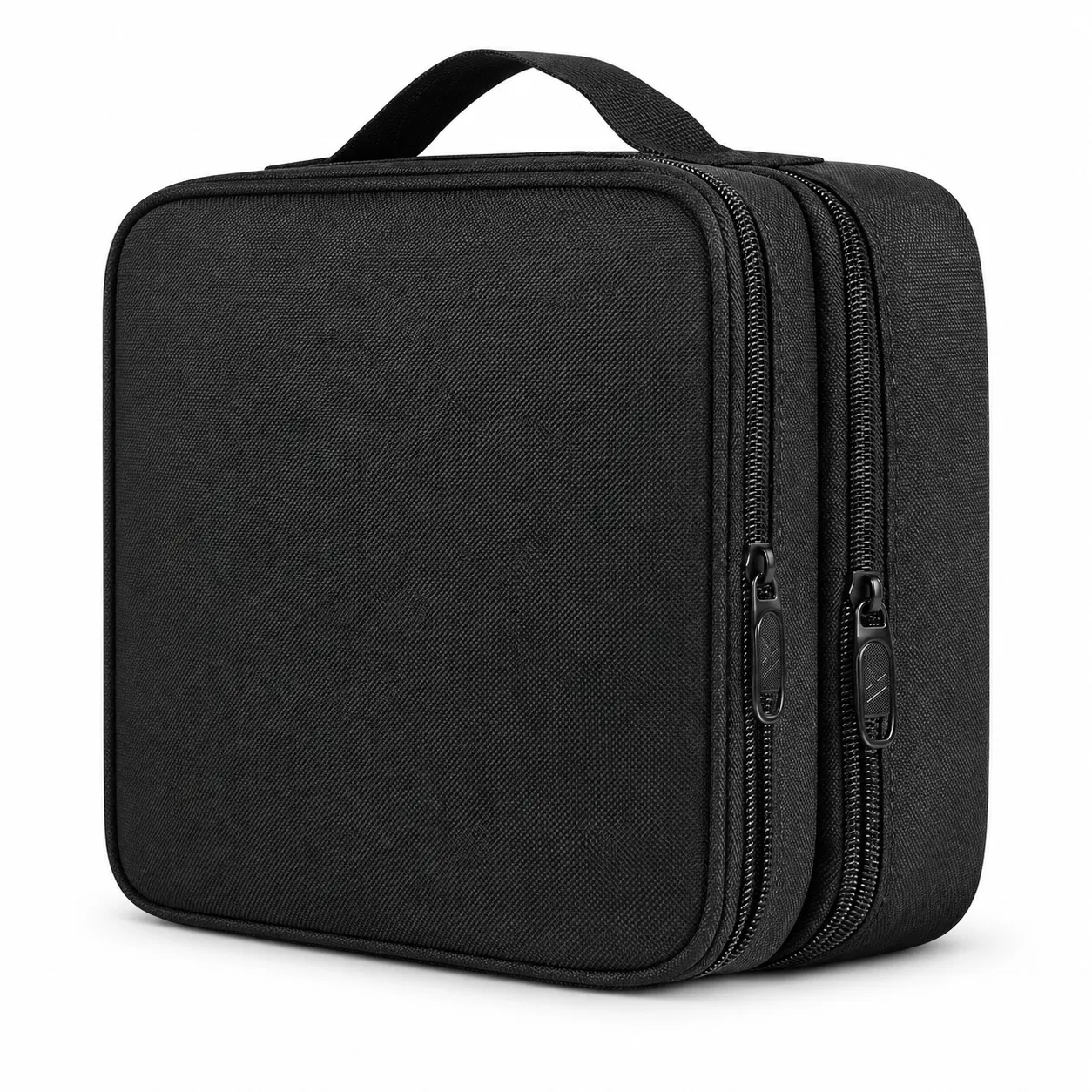 Custom Polyester Double Layer Electronics Cable Organizer Bag with Dividers