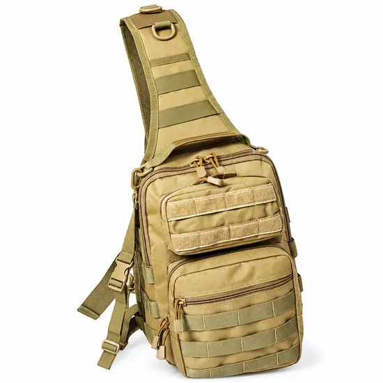 Custom Oxford Sling Shoulder Bag with Webbing Panels and Organizer Pockets
