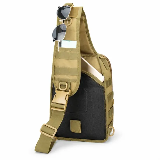 Custom Oxford Sling Shoulder Bag with Webbing Panels and Organizer Pockets