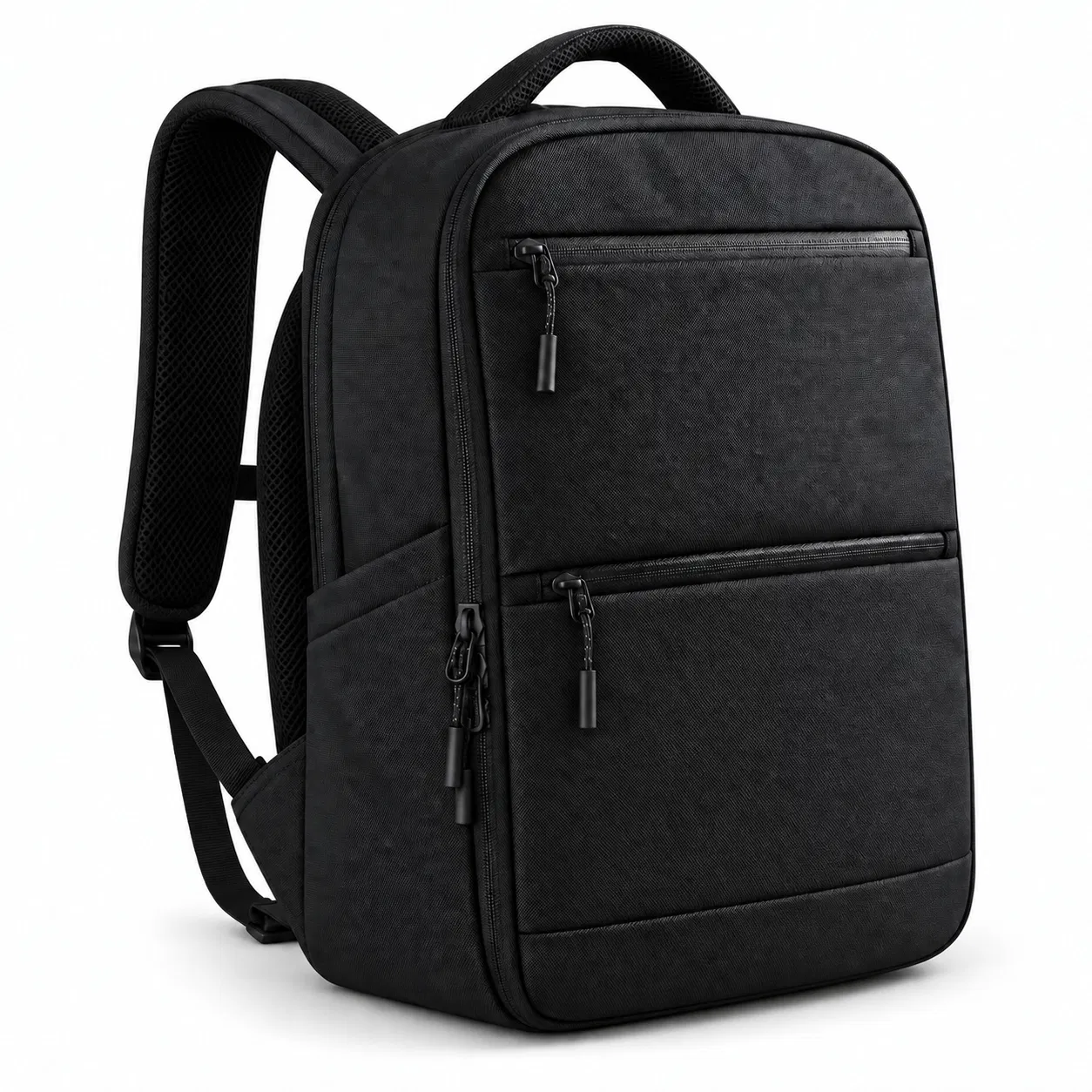 Custom Oxford Laptop Backpack with Orange Organizer Lining and Mesh Back Panel