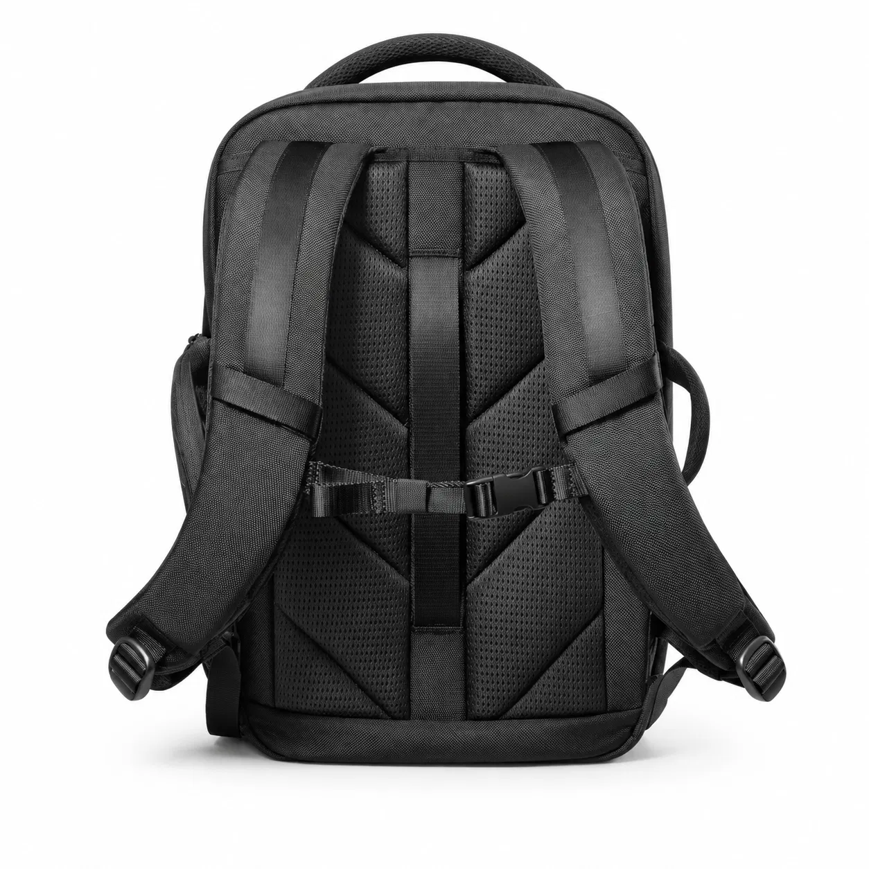 Custom Oxford Laptop Backpack with Orange Organizer Lining and Mesh Back Panel