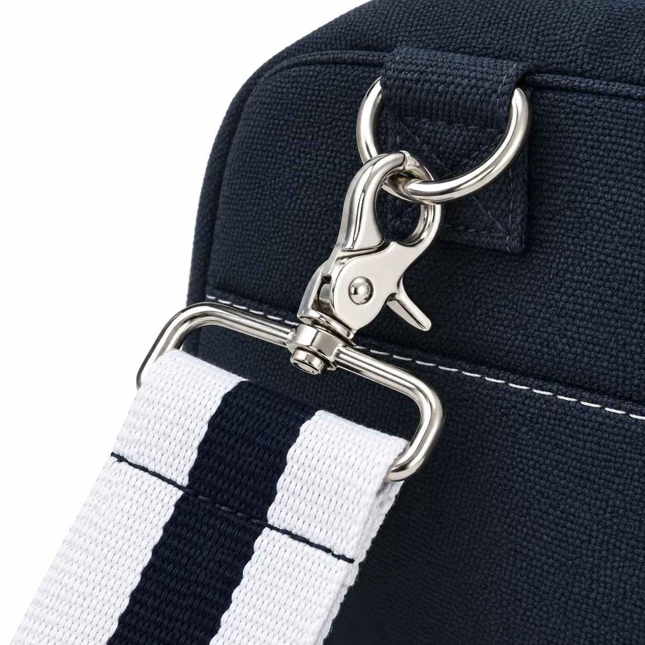 Custom Polyester Travel Duffel Bag with Shoe Compartment and Striped Handles
