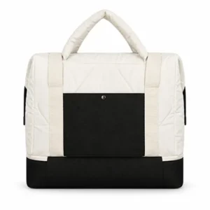 Custom Quilted Polyester Tote Bag with Bottom Shoe Compartment and Strap