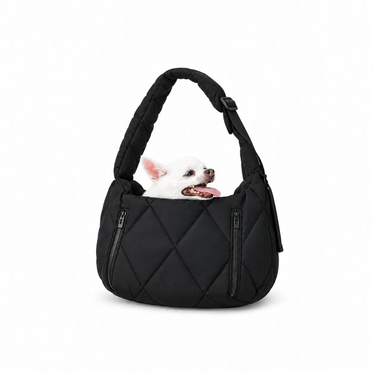 Custom Quilted Neoprene Crossbody Pet Carrier Bag for Small Dogs and Cats