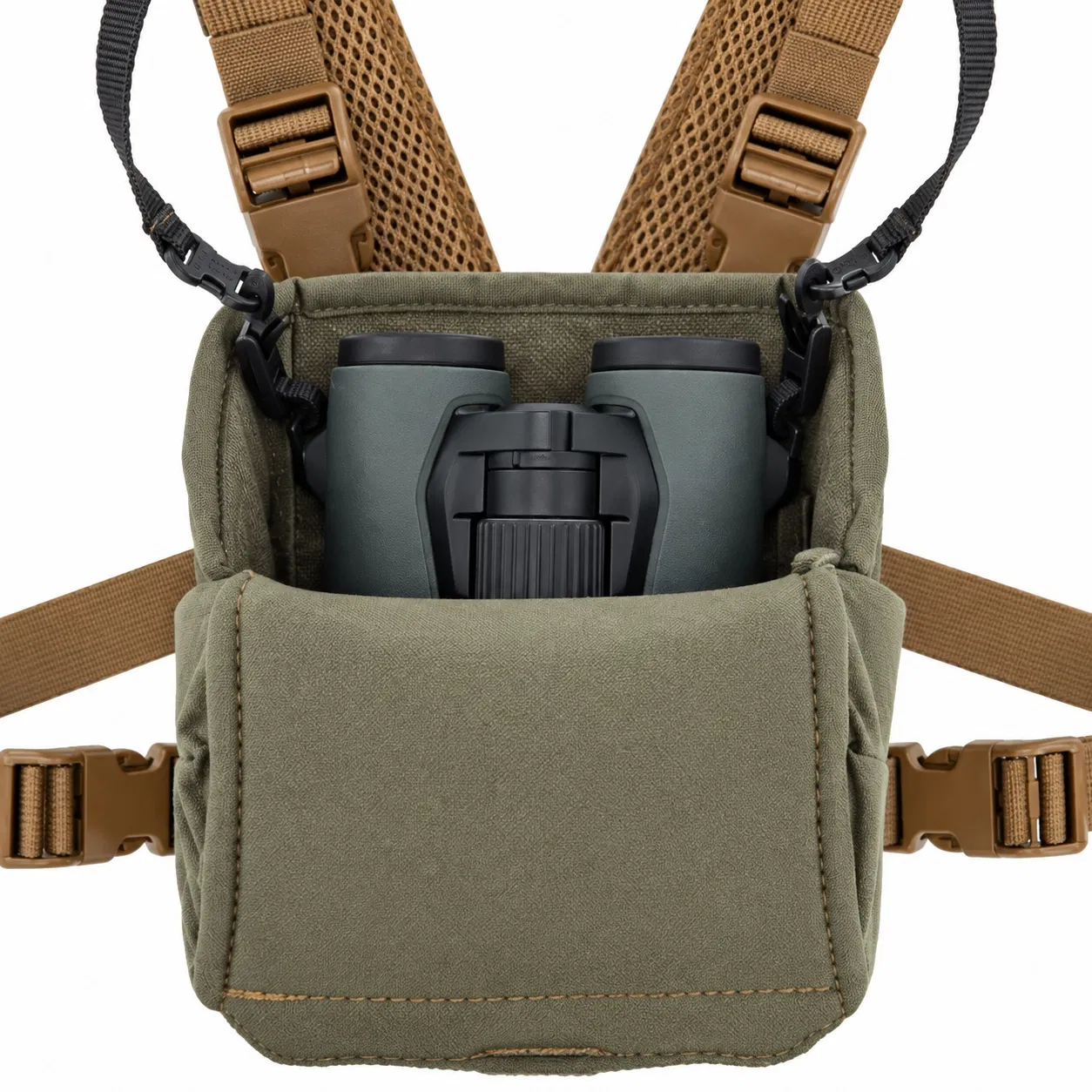 Custom Polyester Binocular Chest Harness Bag with Flap and Mesh Back