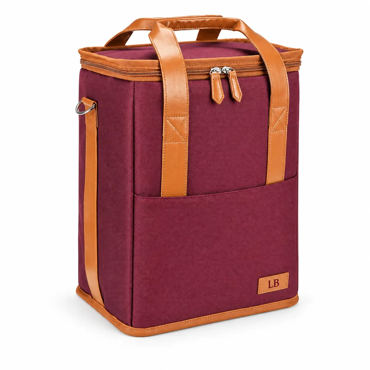 Custom Polyester Insulated Wine Cooler Bag with Handles and Shoulder Strap