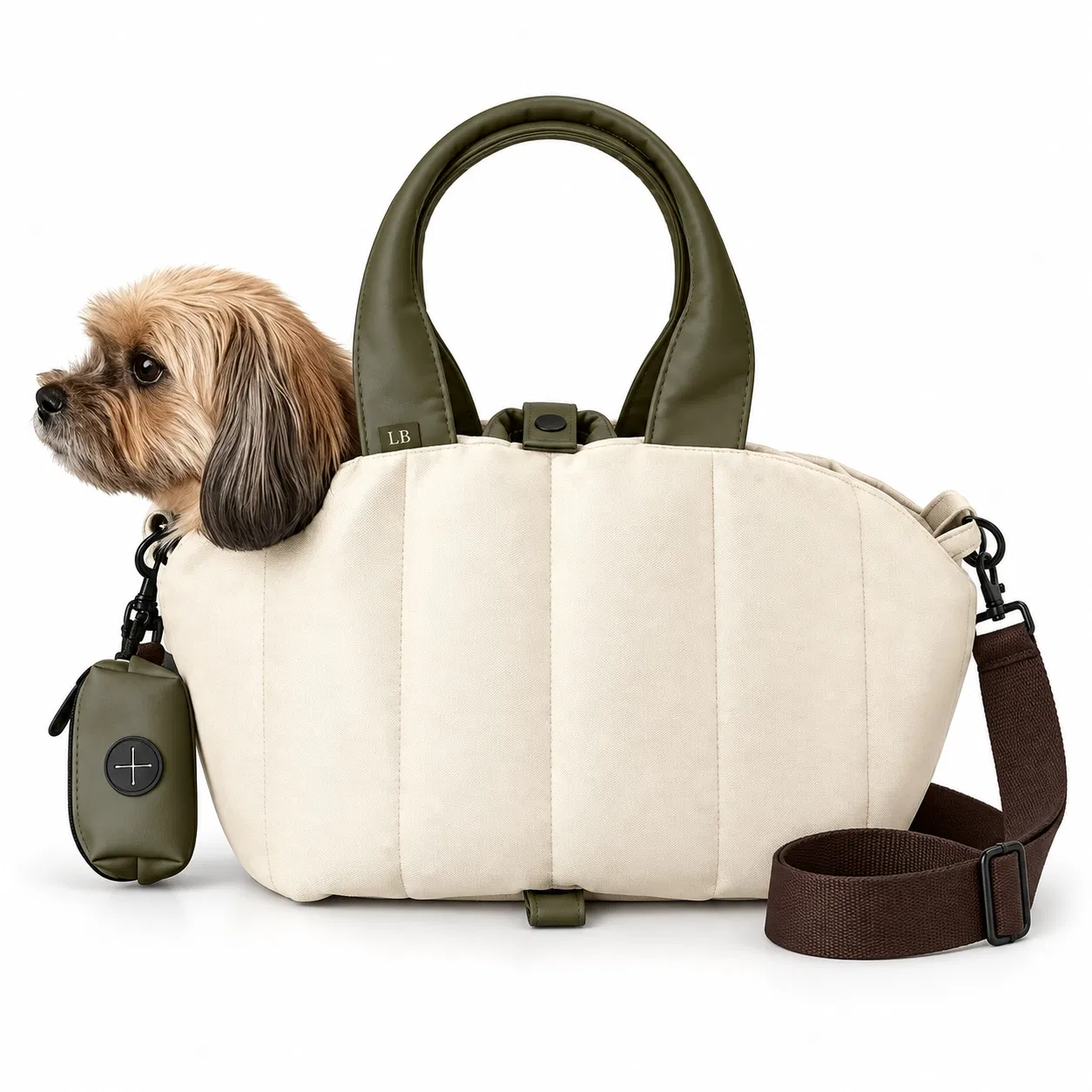 Custom Polyester Small Dog Carrier Tote Bag with Detachable Pouch
