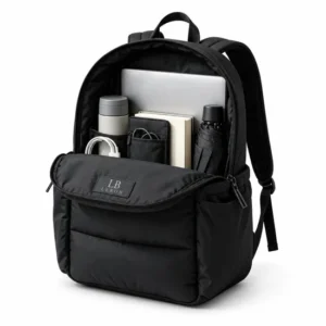 Custom Quilted Polyester Padded Backpack with Multiple Pockets for Daily Travel