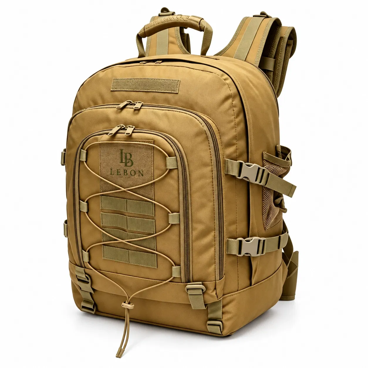 600d Polyester Tactical Backpack with Molle System and Side Pocket for Hiking