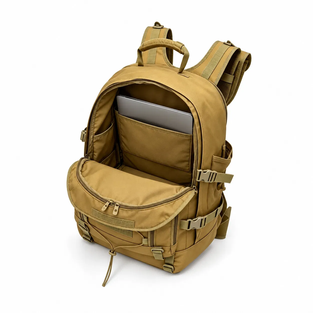 600d Polyester Tactical Backpack with Molle System and Side Pocket for Hiking