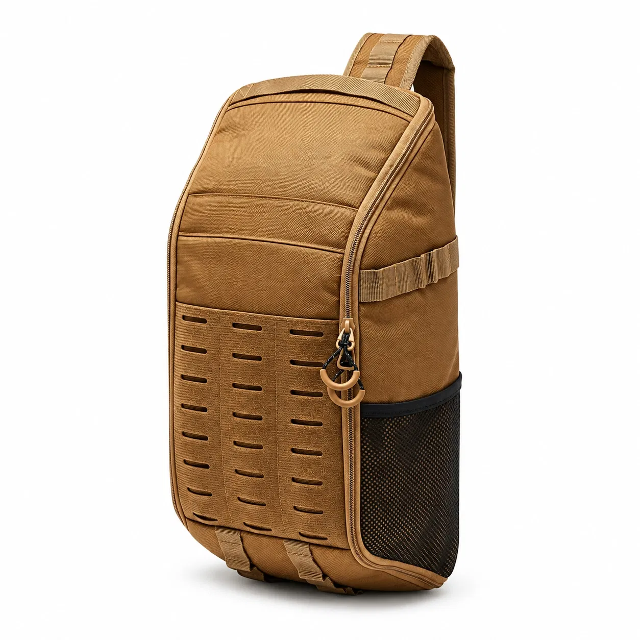 Custom Polyester Sling Chest Bag with Slotted Front Panel and Mesh Pocket
