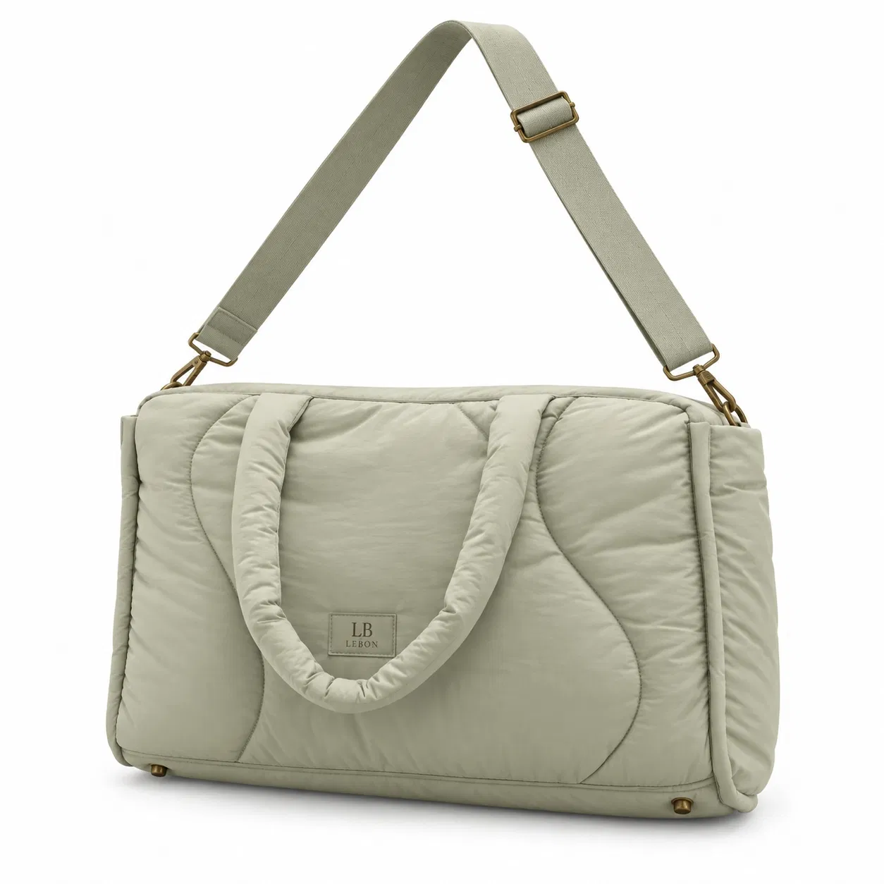 Custom Quilted Diaper Tote Bag with Shoulder Strap and Organizer Pockets
