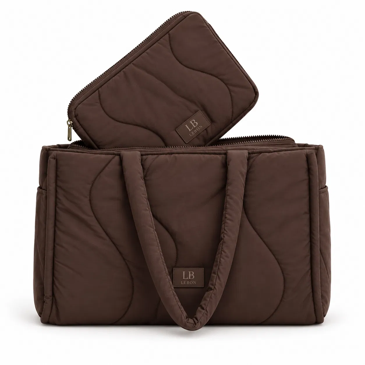 Quilted Puffer Diaper Tote with Removable Stroller Straps and Wet Bag