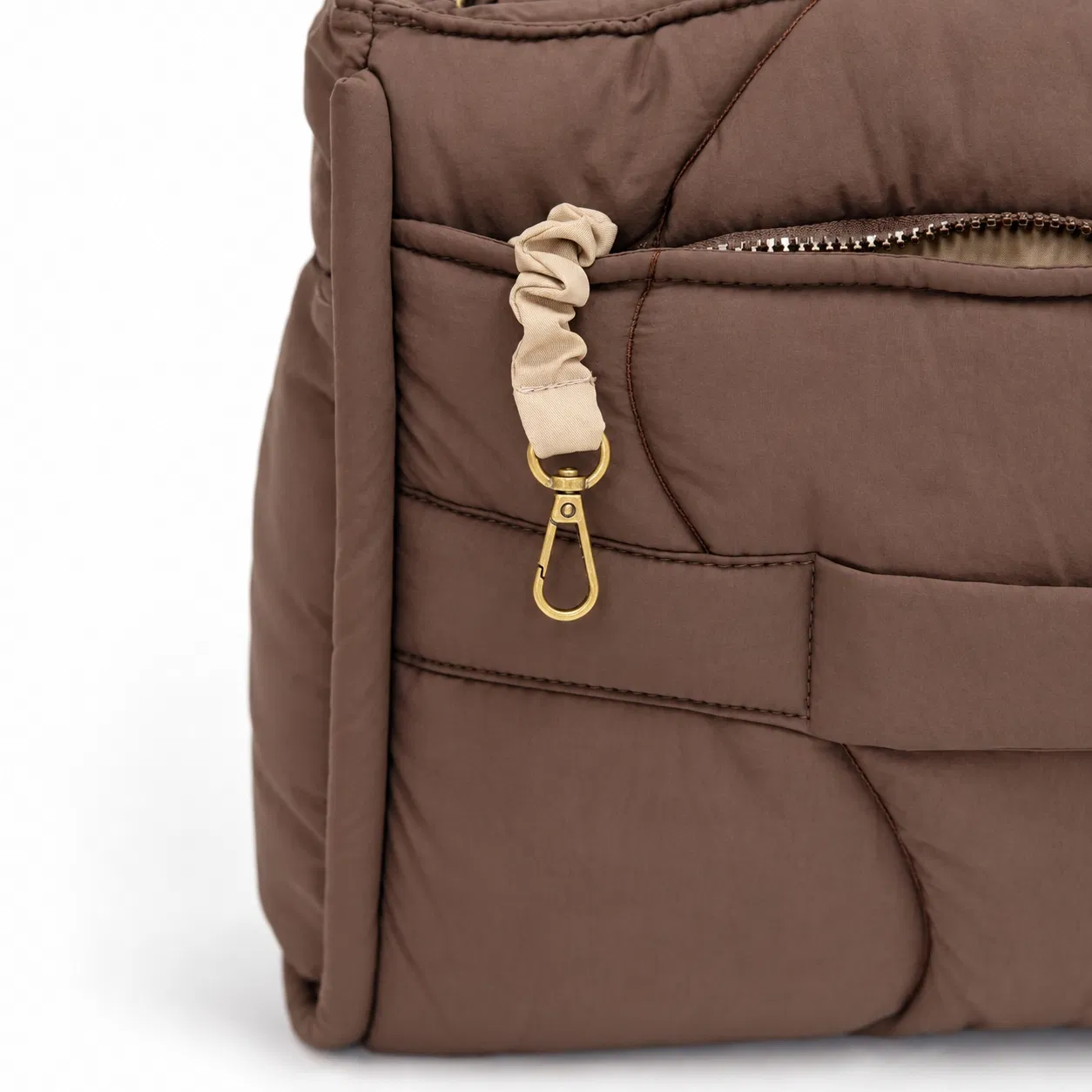 Quilted Puffer Diaper Tote with Removable Stroller Straps and Wet Bag