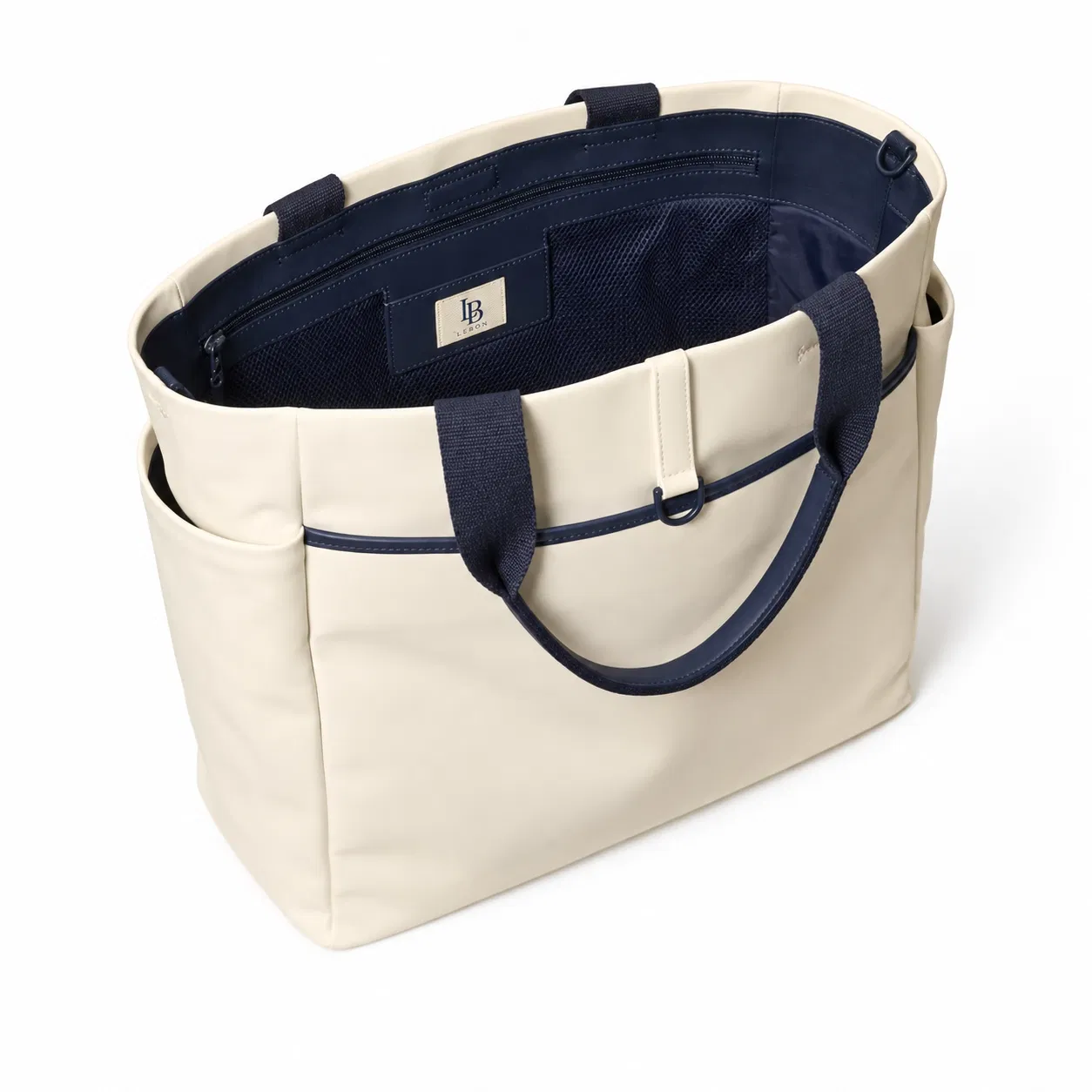 Cream Tennis Racket Tote Bag with Green Striped Paddle Cover