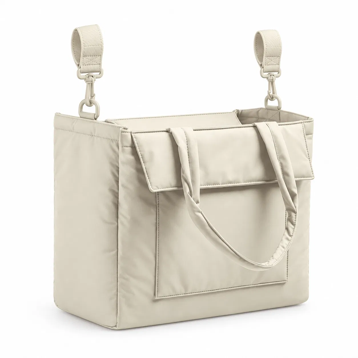 Custom Polyester Diaper Tote Bag with Front Flap Pocket and Straps