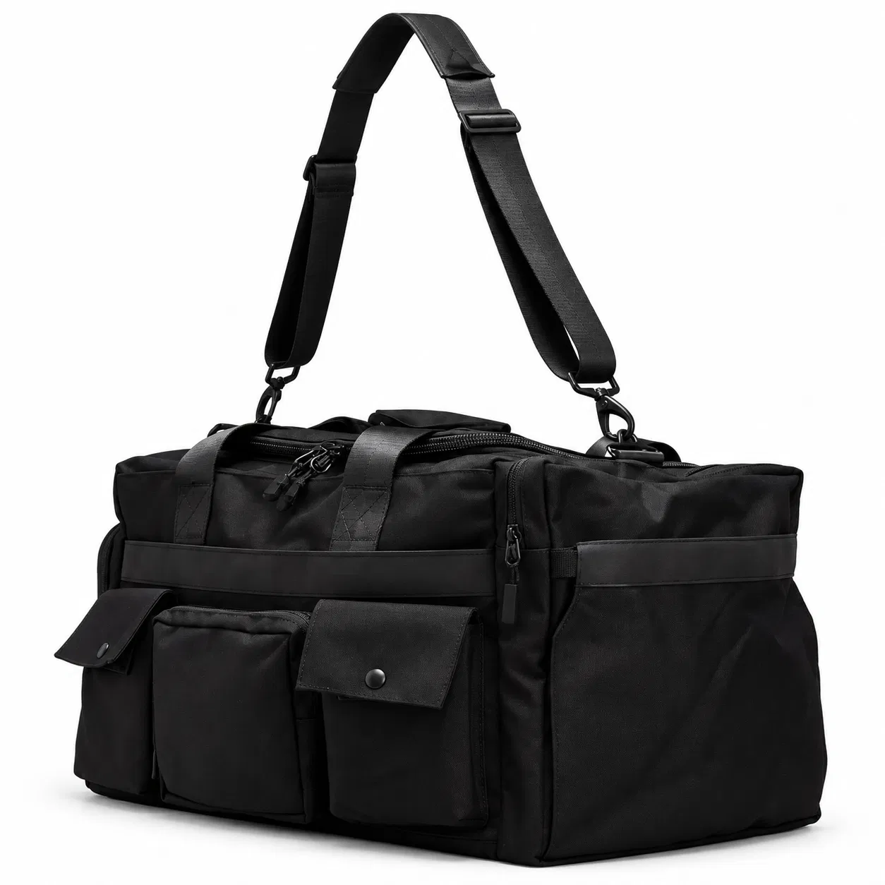 Custom Polyester Gym Duffel Bag with Shoe Compartment and Organizer Pockets