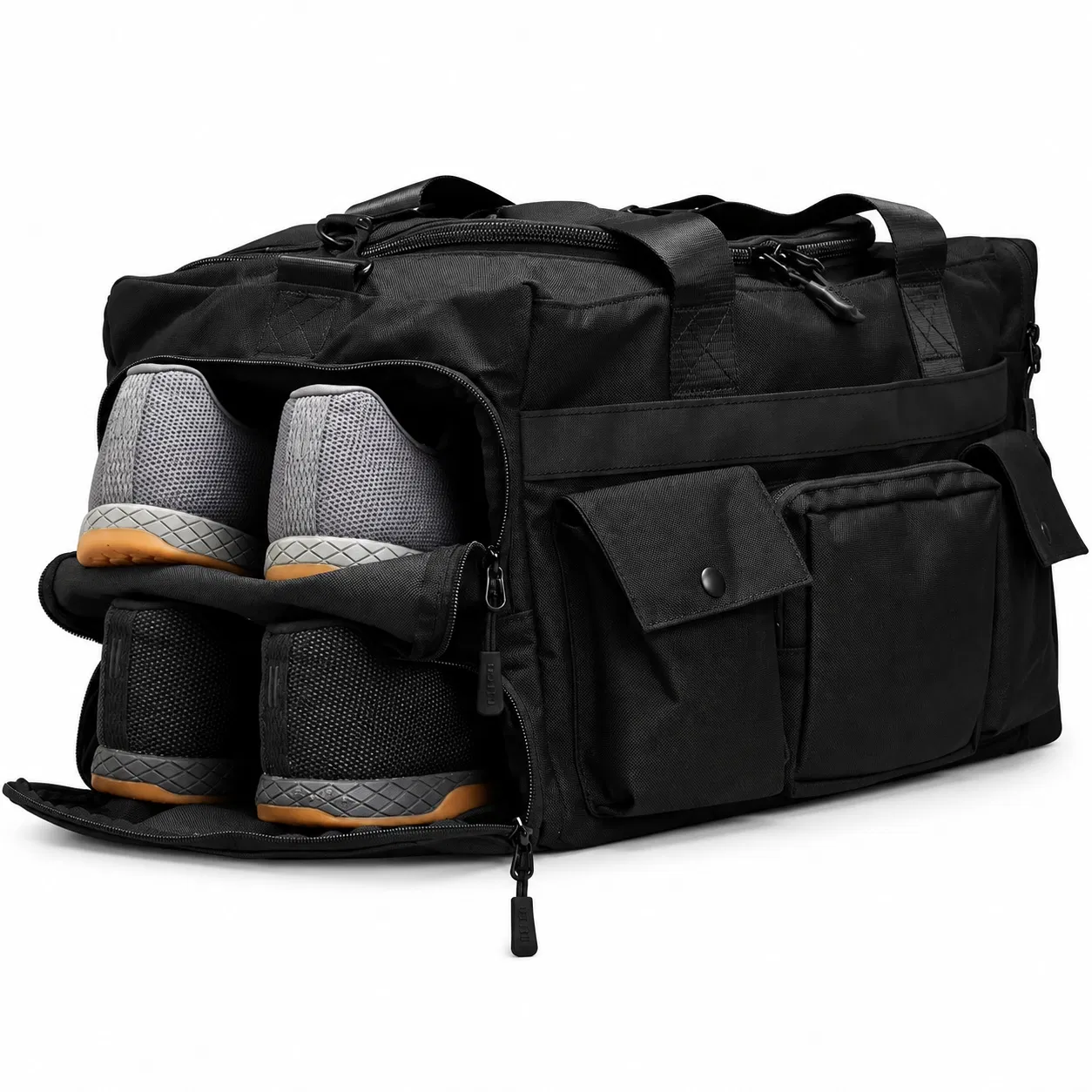 Custom Polyester Gym Duffel Bag with Shoe Compartment and Organizer Pockets