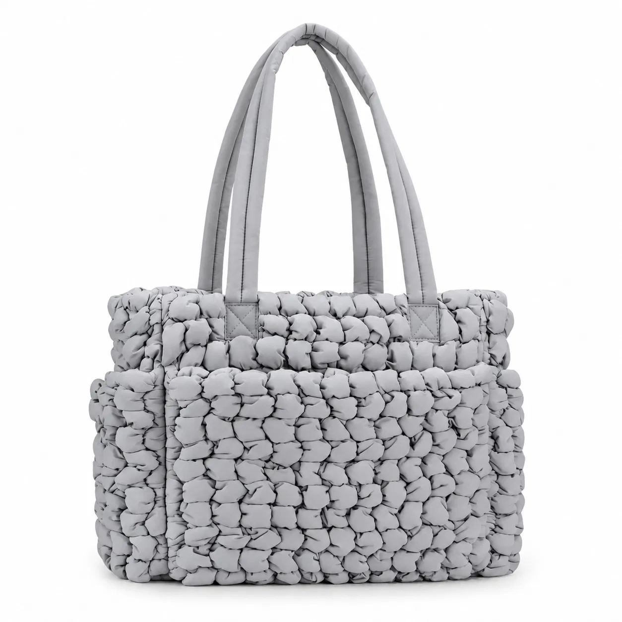 Custom Quilted Diaper Tote Bag with Long Handles and Interior Organizer