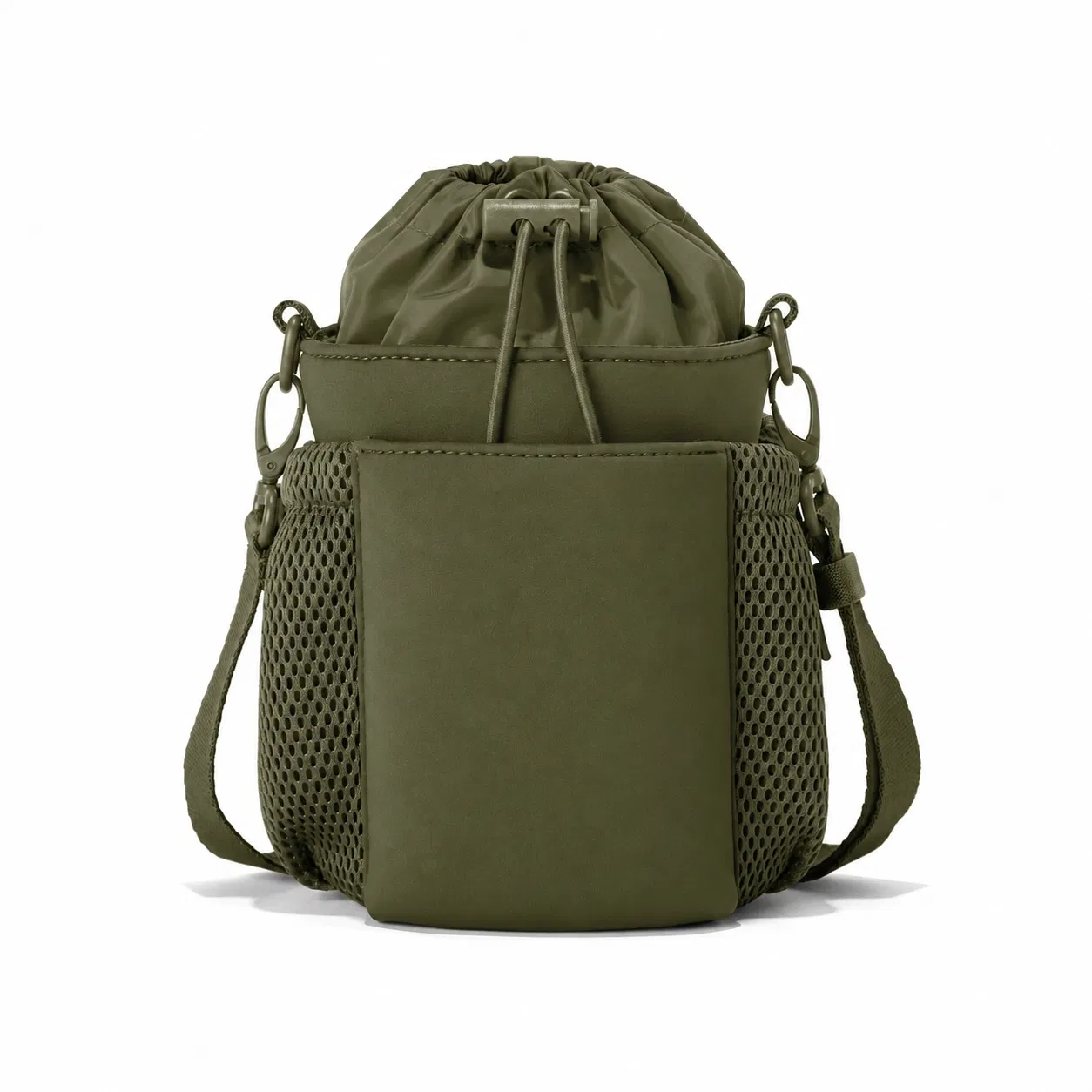 Custom Neoprene Water Bottle Sling Bag with Mesh Pockets and Adjustable Strap