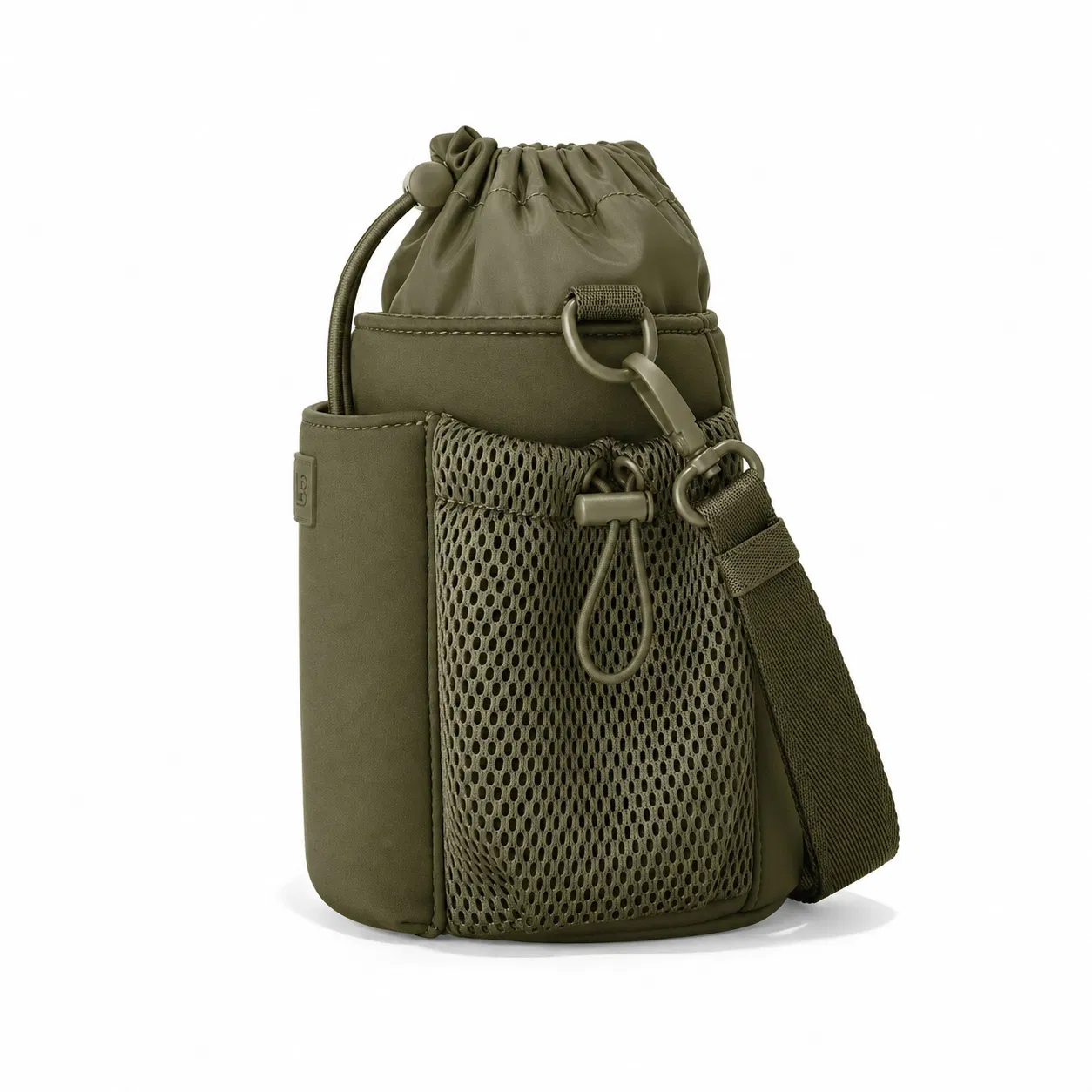 Custom Neoprene Water Bottle Sling Bag with Mesh Pockets and Adjustable Strap