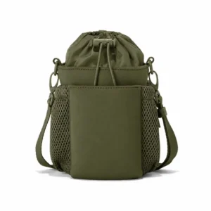 Custom Neoprene Water Bottle Sling Bag with Mesh Pockets and Adjustable Strap