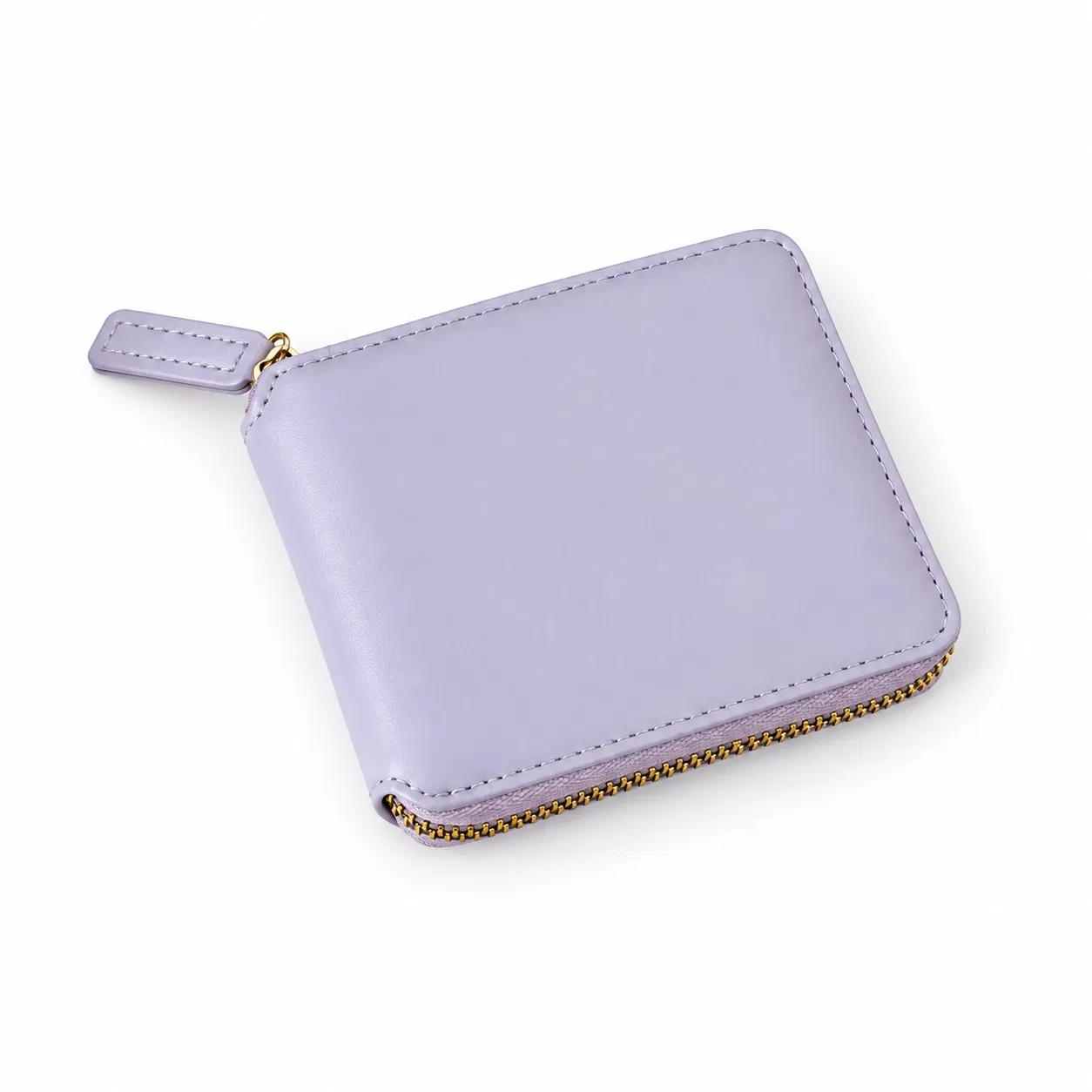 Custom Short PU Wallet with Zip Closure Card Slots and Coin Pocket